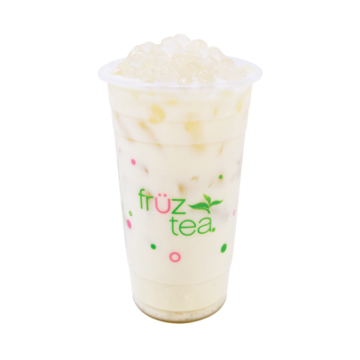 Peach Oolong Milk Tea with Lychee Jelly Boba